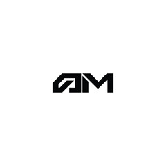 AM monogram logo design letter text name symbol monochrome logotype alphabet character simple logo