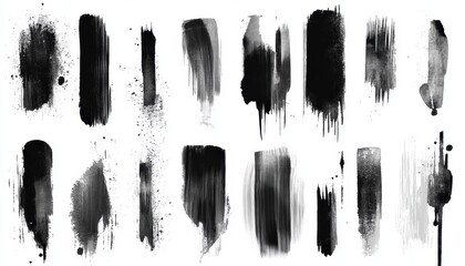 Artistic black and white brush strokes for creative design and projects