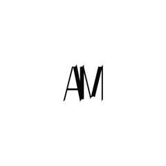 AM monogram logo design letter text name symbol monochrome logotype alphabet character simple logo