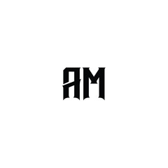 AM monogram logo design letter text name symbol monochrome logotype alphabet character simple logo