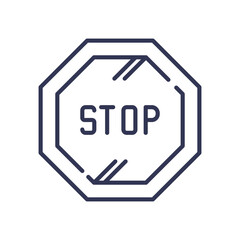 Outline of a stop sign symbolizing halting activity.