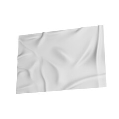Wrinkled banner poster blank template mockup 3d render illustration.
