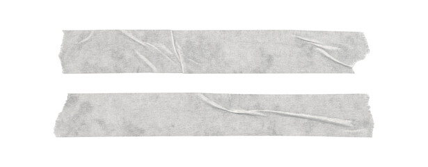 Obraz premium Set of duct tape lines, isolated white paper adhesive tape strips of long sizes on transparent background