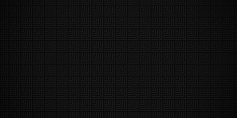 Vector abstract dark black paper rectangle silk ornament fabric pattern overlap backdrop design. minimal diamond creative triangle rough overlapping texture fabric canvas pattern background.