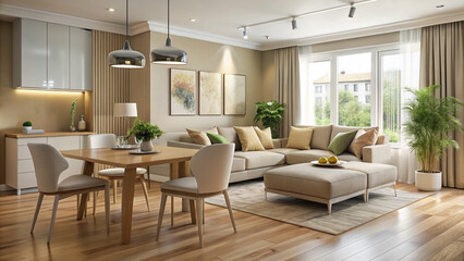 modern living room with fireplace