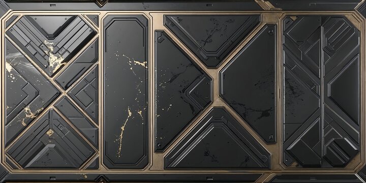 Black and Gold Metallic Panel