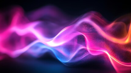 Abstract Neon Wave Background   Futuristic Design  Colorful Flowing Lines
