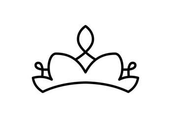 Princess crown icon vector aesthetics thin line sign logo. Outline Crown Isolated Contour Symbol Illustration for your web and mobile app design logo concept
