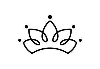 Crown icon vector aesthetics thin line sign logo. Outline Crown Isolated Contour Symbol Illustration for your web and mobile app design logo concept © timonko