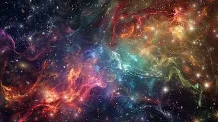 Naklejka premium A cosmic tapestry of particles woven together to form a constellation of intricate patterns.