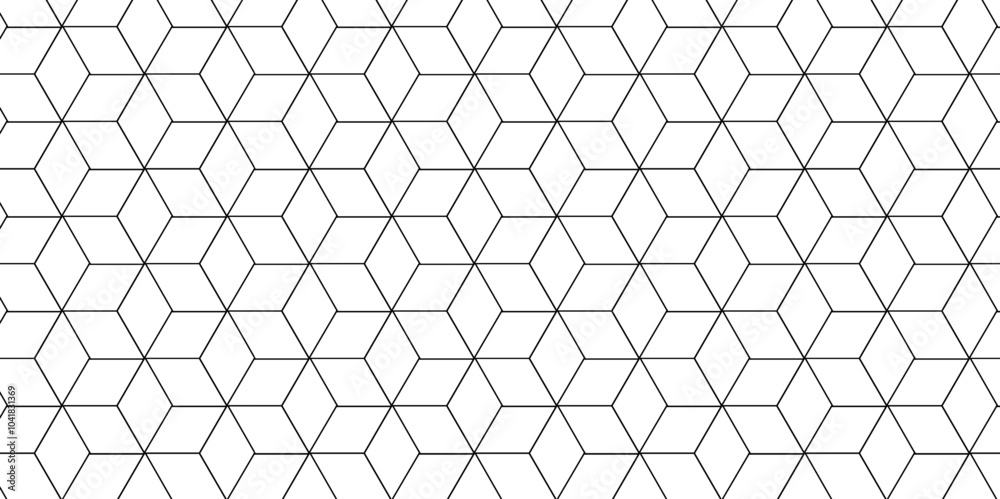 Wall mural seamless pattern with hexagon square cube geometric pattern shapes grid metal element texture design