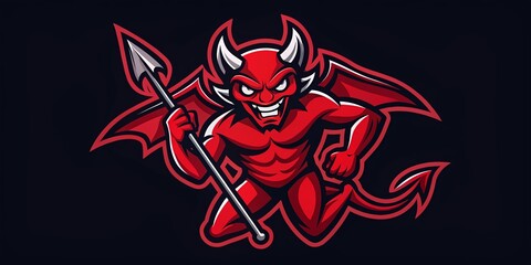 Fototapeta premium Devil Mascot Logo Design in Silhouette Style for Branding and Merchandise