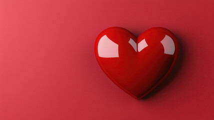 Heart icon with glossy coating, red gradient effect, 3D illustration