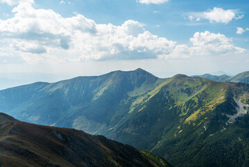 Naklejka premium Baranec mountain ridge from Jakubina hill in Western Tatras mountains in Slovakia