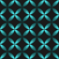 Fototapeta premium Geometric cian blue gradient ornament. Vector seamless pattern.