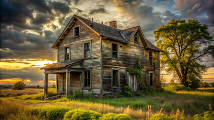 abandoned house in the woods