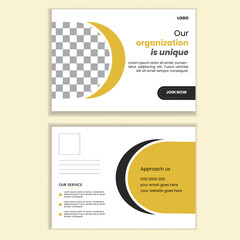 black and yellow color Corporate business postcard or design template