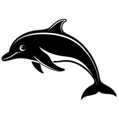 Fototapeta premium dolphin silhouette on white background.