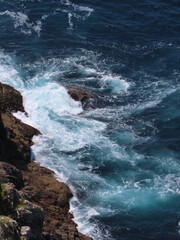 Sea surf with different shades of blue in spain