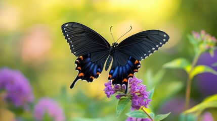Black Swallowtail Butterfly on a Flower
