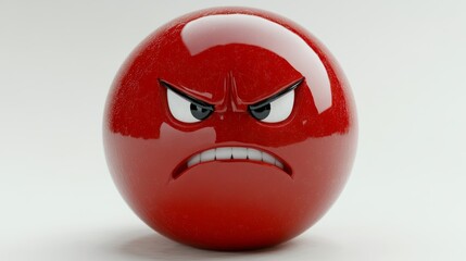 Angry Red 3D Emoji  Furious Facial Expression  Cartoon Character