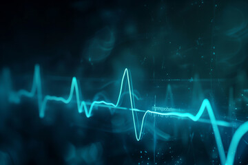 Audio soundwave scope signal as an abstract background depicting a  sound wave frequency in a recording studio or a hospital showing a heart monitor pulse, technology stock illustration image