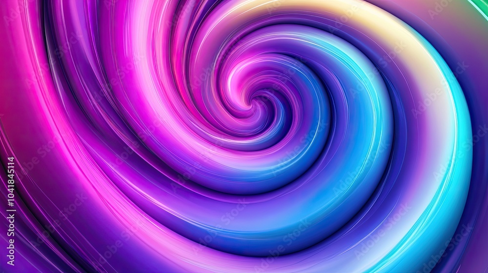 Poster abstract swirl patterns in neon colors with glowing light effects