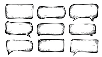 Hand-Drawn Speech Bubble Set


