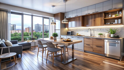 Fototapeta premium modern kitchen interior with kitchen