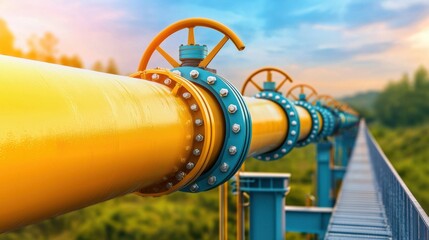 Natural Gas Pipeline System Transporting Energy Resources Across Vast Landscape