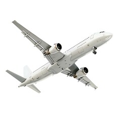 Fototapeta premium Airplane flying isolated on white background