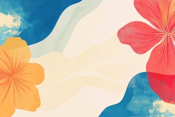 Vibrant Abstract Tropical Floral Background