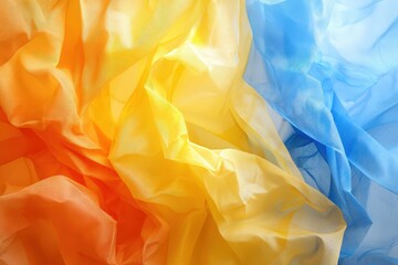 Obraz premium Colorful Background of Yellow and Orange Fabric Sheets