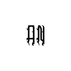 AN monogram logo design letter text name symbol monochrome logotype alphabet character simple logo