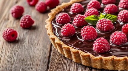 Delicious Chocolate Tart with Fresh Raspberries