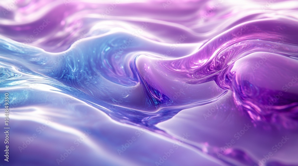 Fototapete the artwork features a mesmerizing flow of vibrant purples and blues, creating a serene abstract lan