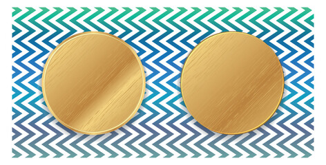 Illustration of two sides of a gold coin. Vector