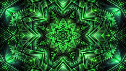 Abstract geometric background in black and green tones