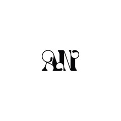 Fototapeta premium AN monogram logo design letter text name symbol monochrome logotype alphabet character simple logo