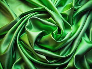 Fototapeta premium Elegant Glossy Green Satin Fabric with Luxurious Folds and Silky Finish for Stunning Long Exposure Photography
