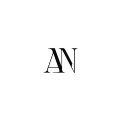 AN monogram logo design letter text name symbol monochrome logotype alphabet character simple logo