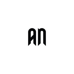 AN monogram logo design letter text name symbol monochrome logotype alphabet character simple logo