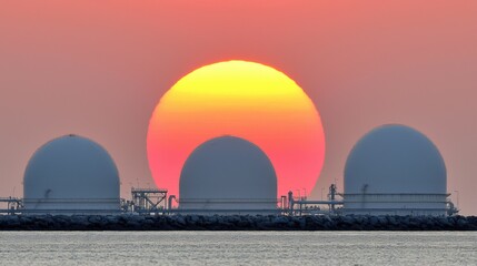 Obraz premium Breathtaking Sunset Over the Ocean with Dramatic Skies and Reflective Water