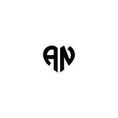 AN monogram logo design letter text name symbol monochrome logotype alphabet character simple logo