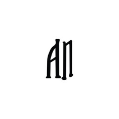 AN monogram logo design letter text name symbol monochrome logotype alphabet character simple logo