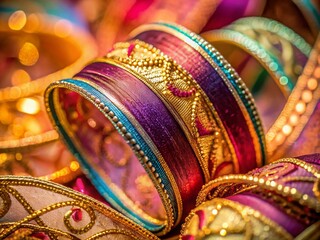 Elegant Ribbon Banner for Inscriptions in Macro Photography Style for Creative Designs and Art Projects