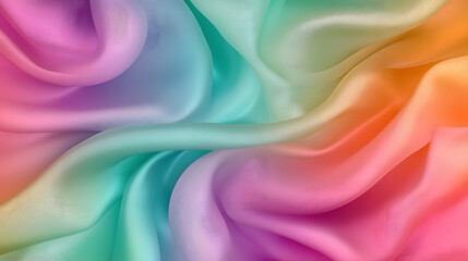 Fototapeta premium Innovative Fusion of Flowing 3D Neon Colored Leather Fabric and Digital Artistry in Abstract Form