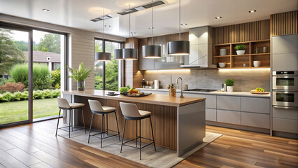 Fototapeta premium modern kitchen interior with kitchen