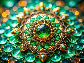 Fototapeta premium Emerald Abstract Art Symbolizing Scientific Advancement for Posters