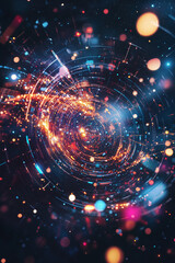 Obraz premium Futuristic Spiral of Lights and Data Streams
